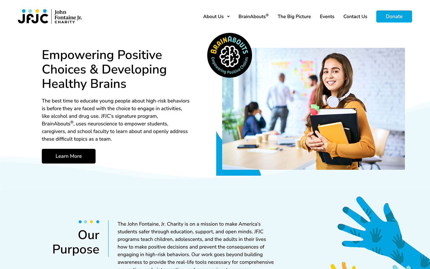 JFJC website homepage highlighting key programs and community resources