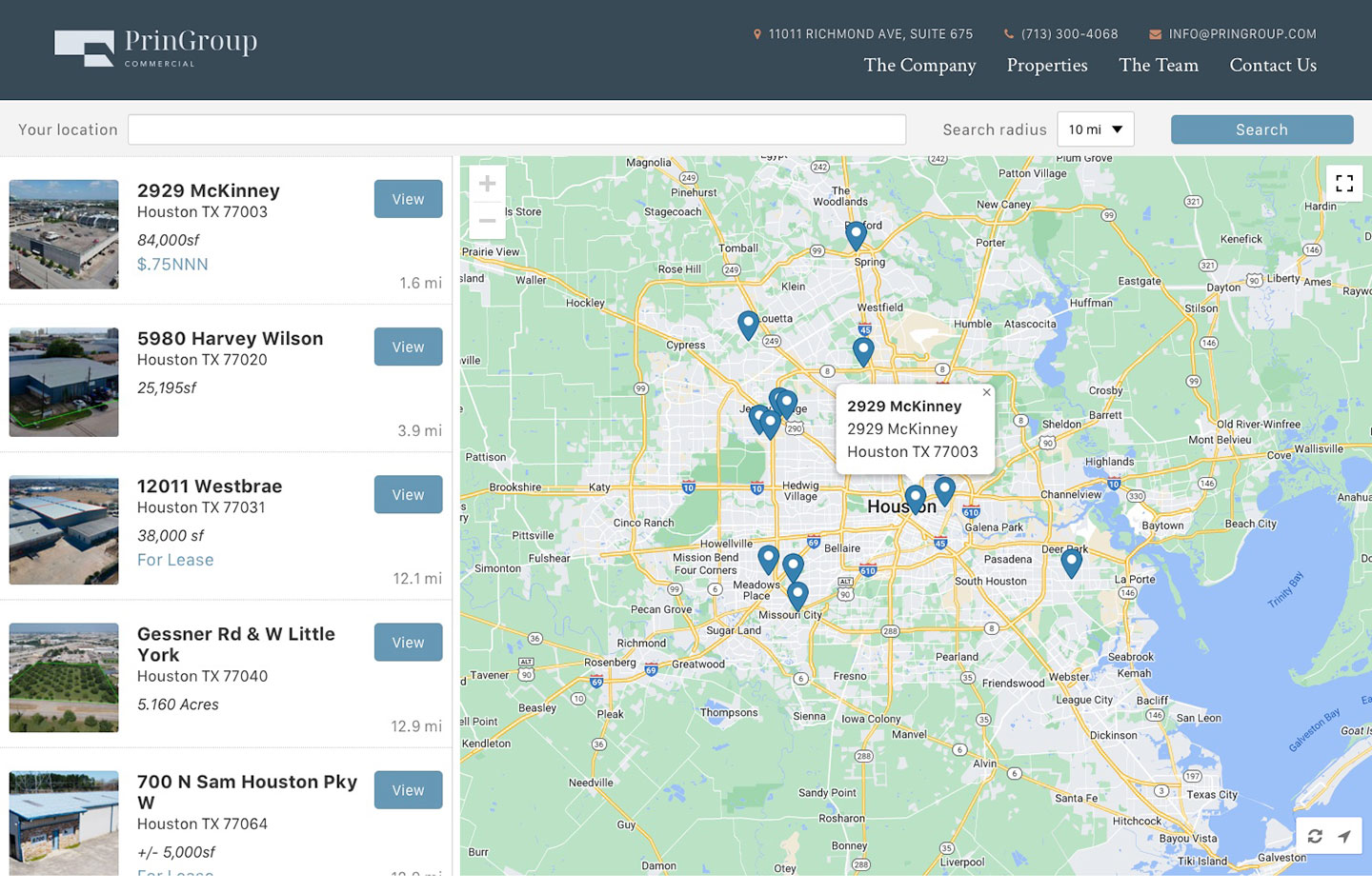 PRIN Group real estate listing tool for property search and management