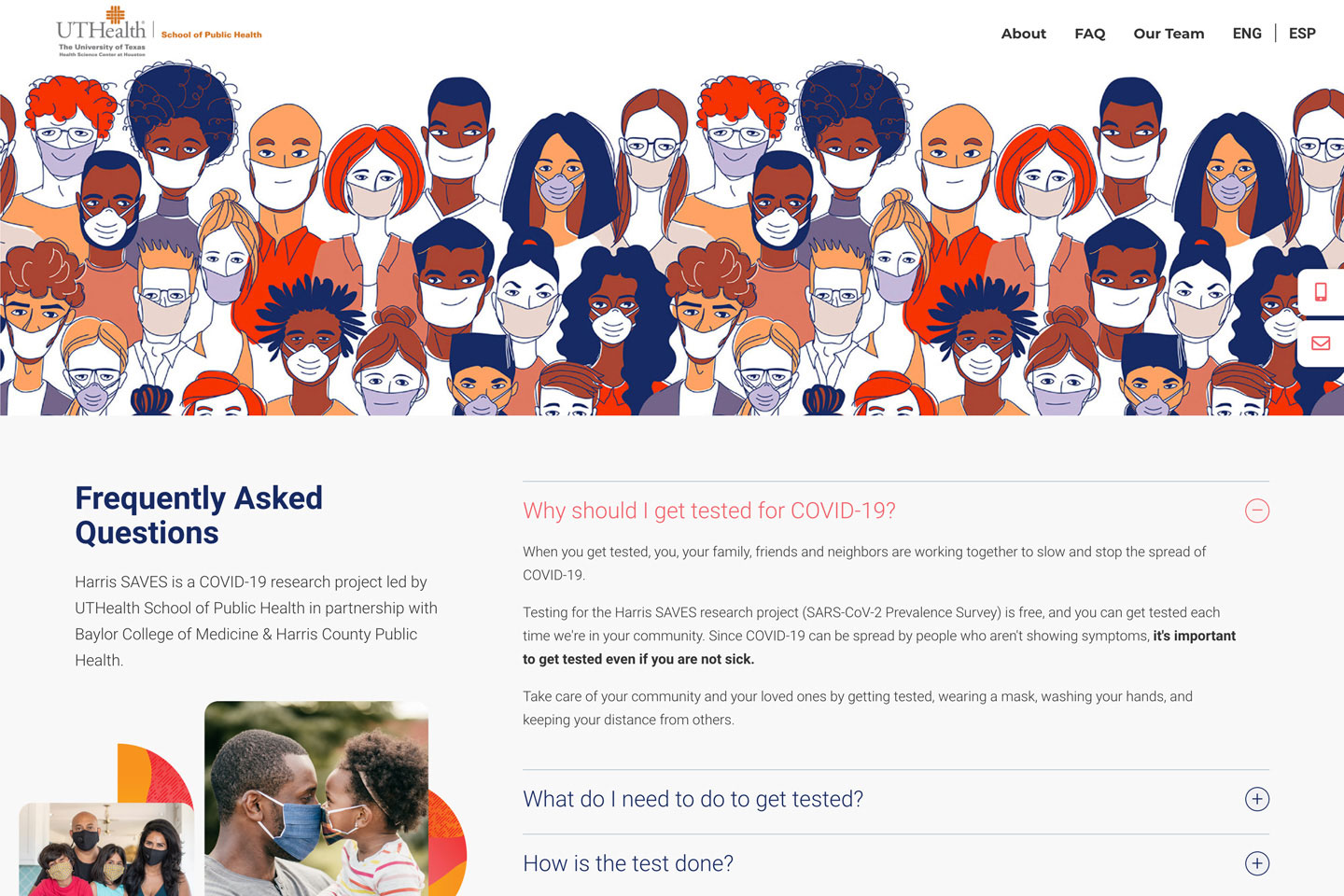 UT Health Harris Saves program website focusing on emergency preparedness and health response