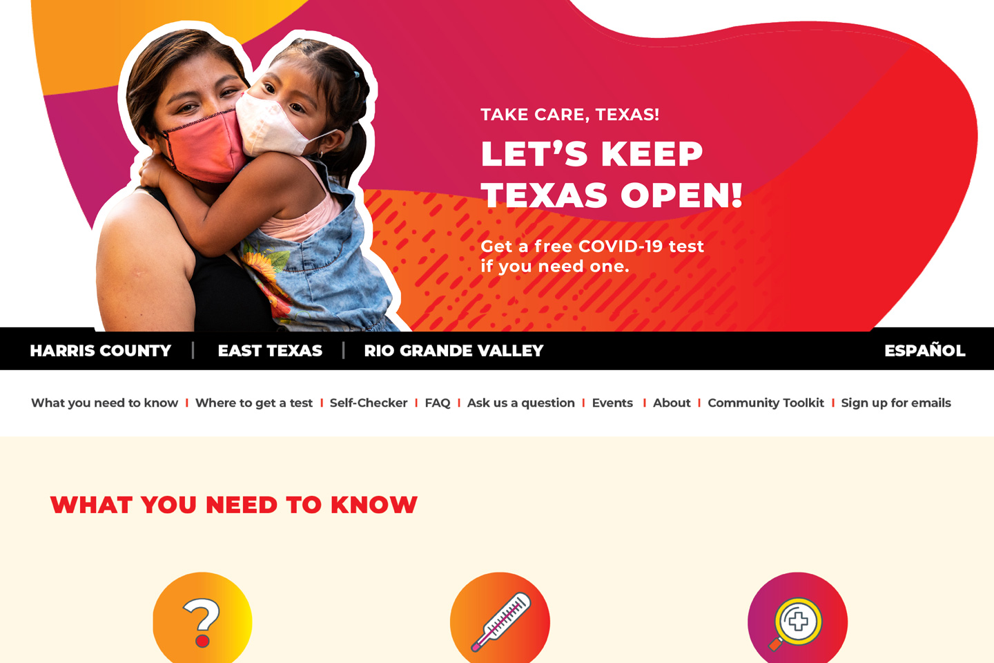 UT Health Take Care Texas website promoting statewide health initiatives and wellness programs