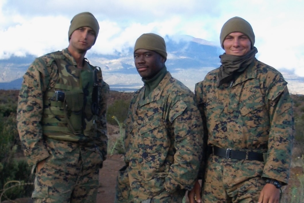 Navy corpsmen attached to 2/3 Marines training on the Big Island of Hawaii in volcanic terrain
